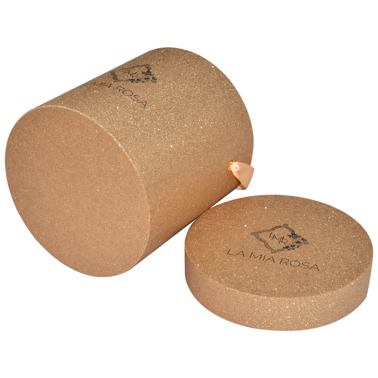  Boîte de cylindre de papier scintillant de haute qualité, boîte à fleurs rose unique, boîte ronde en papier scintillant avec logo personnalisé  