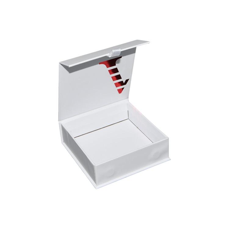  Matte White Magnetic Jewelry Papierverpackungsboxen mit Seidenband, Schmuckgeschenkbox mit Magnetverschluss  