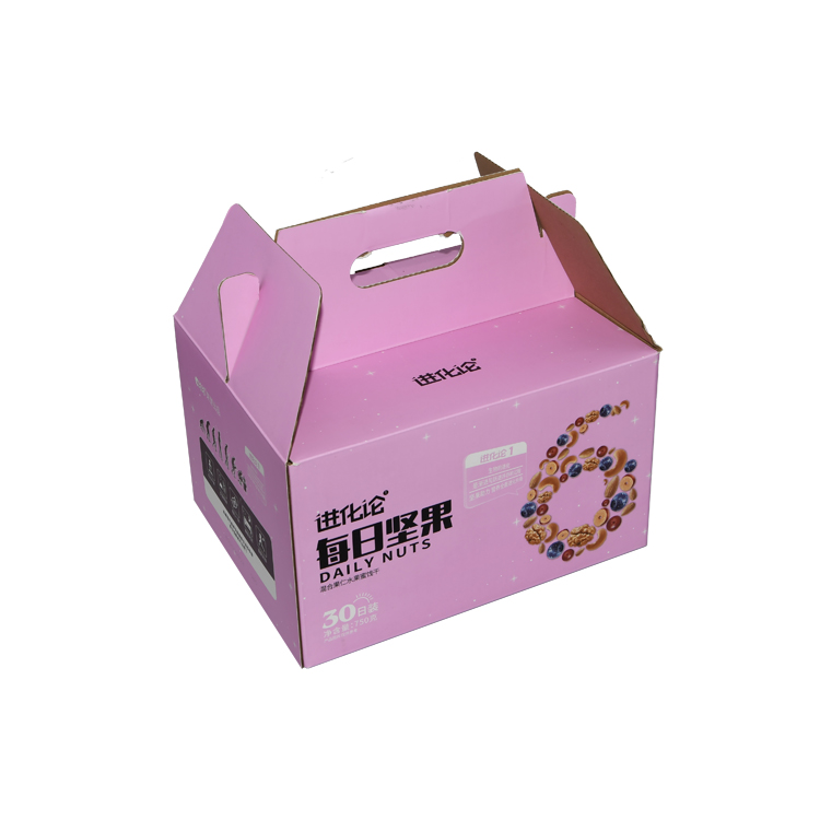 Logotipo personalizado impresso reciclado papelão ondulado dobrável nozes secas papel de frutas caixa de embalagem para presente