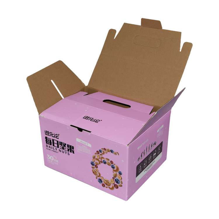 Carton ondulé recyclé imprimé par logo personnalisé pliant la boîte d'emballage d'emballage de cadeau de papier de fruit d'écrou sec  