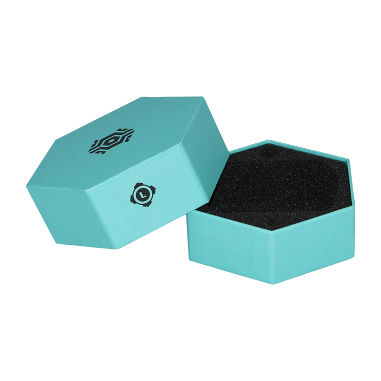 Confezione regalo esagonale dal design personalizzato, scatole regalo in cartone esagonale, scatola di carta esagonale con supporto in schiuma  