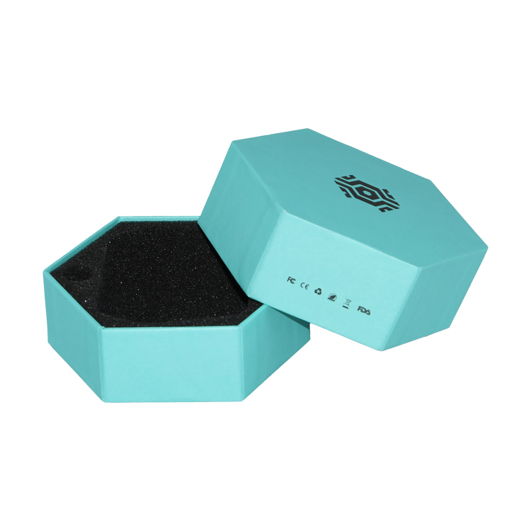 Boîte-cadeau hexagonale de conception personnalisée, boîtes-cadeaux en carton hexagonales, boîte de papier hexagonale avec support en mousse  