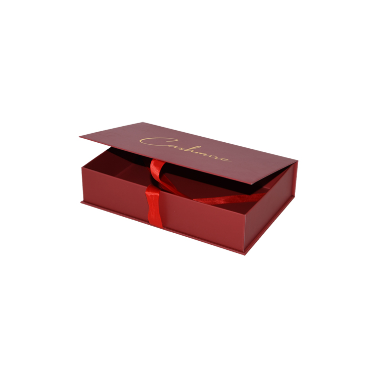 Boîte-cadeau à rabat, boîte-cadeau avec fermeture magnétique, boîte-cadeau magnétique avec ruban de soie et logo estampé à chaud  