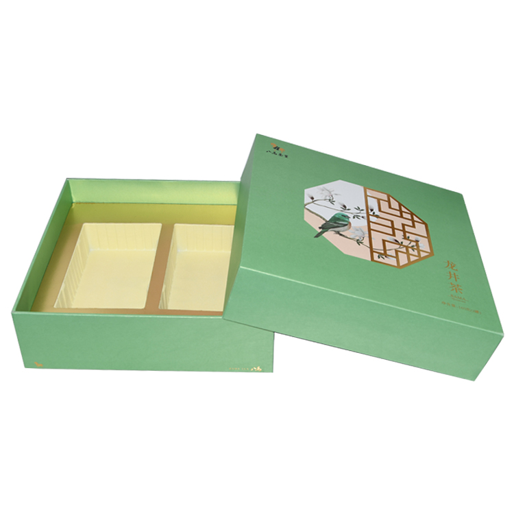 Роскошная высококачественная подарочная упаковка для чая с подносом из пены, индивидуальная коробка для упаковки чая с принтом и подносом для пены  
