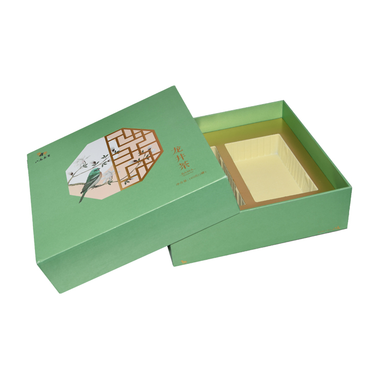 Роскошная высококачественная подарочная упаковка для чая с подносом из пены, индивидуальная коробка для упаковки чая с принтом и подносом для пены  