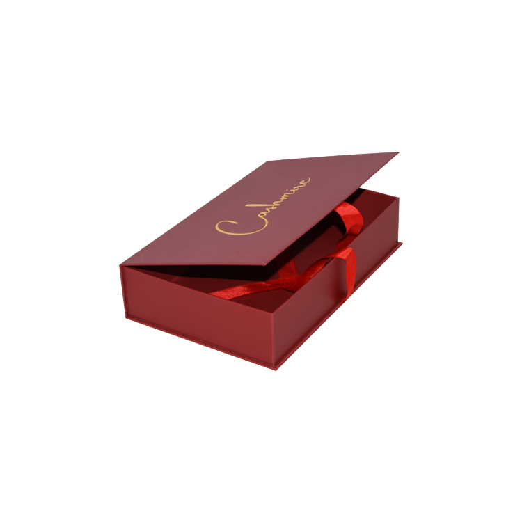 Boîte-cadeau à rabat, boîte-cadeau avec fermeture magnétique, boîte-cadeau magnétique avec ruban de soie et logo estampé à chaud  