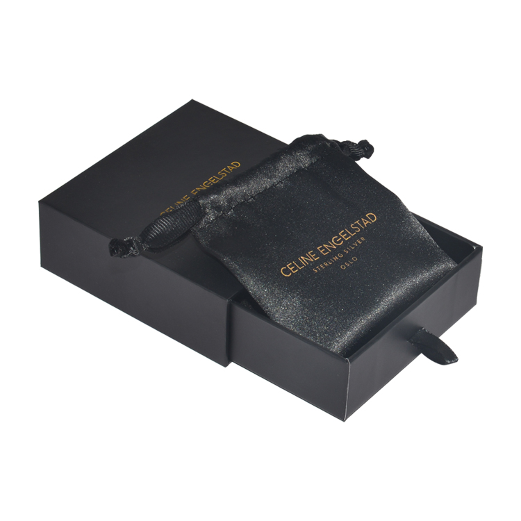 Drawer Style Cardboard Paper Gift Boxes with Satin Bag, Paper Sliding Drawer Boxes for Jewelry Packaging  