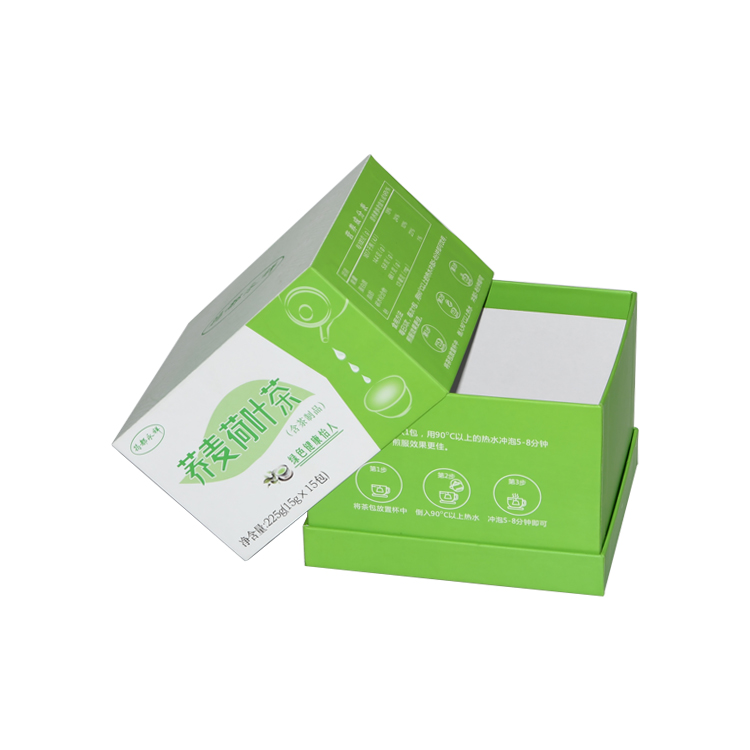 Boîtes-cadeaux d'emballage en papier carton personnalisé, couvercle et boîte de base pour l'emballage de thé, boîte en papier faite à la main
