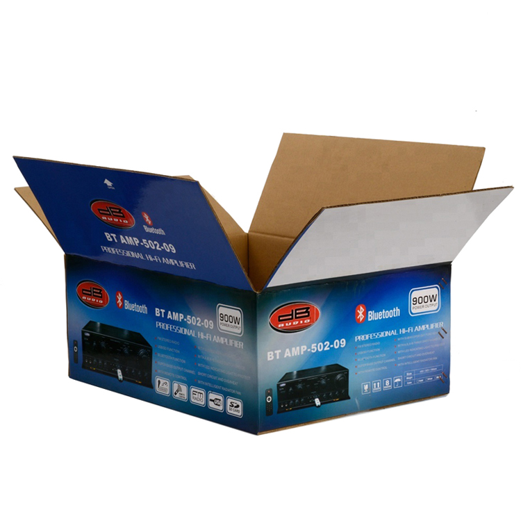 Boîte d'emballage ondulée imprimée par couleur multicolore, carton ondulé imprimé par 4 couleurs, boîte ondulée colorée
