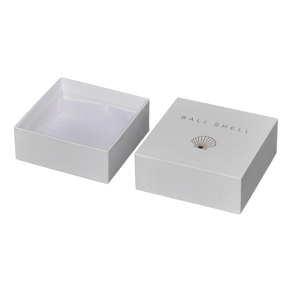 Boîtes-cadeaux traditionnelles en deux pièces avec couvercle amovible pour emballage de bijoux avec estampage à chaud en or