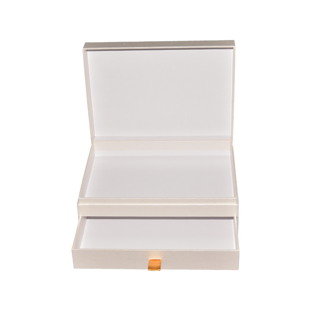  二層紙ギフトボックス、シルクリボン付きプリザーブドフラワー用カスタムパール紙ギフト包装ボックス  