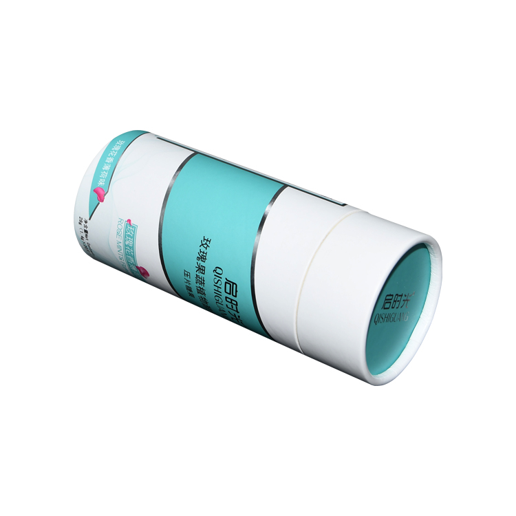  Custom Paper Cardboard Cosmetic Tube Cylinder Packaging Boxes with Silver Hot Foil Stamping Patterns  