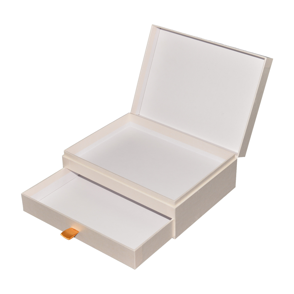 Double Layer Paper Gift Boxes, Custom Pearl Paper Gift Packaging Box for Preserved Flower with Silk Ribbon  