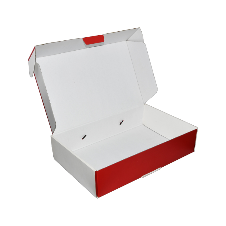 Caja de empaquetado plegable para computadora portátil de papel corrugado con asa de cinta de seda, caja de correo de cartón corrugado