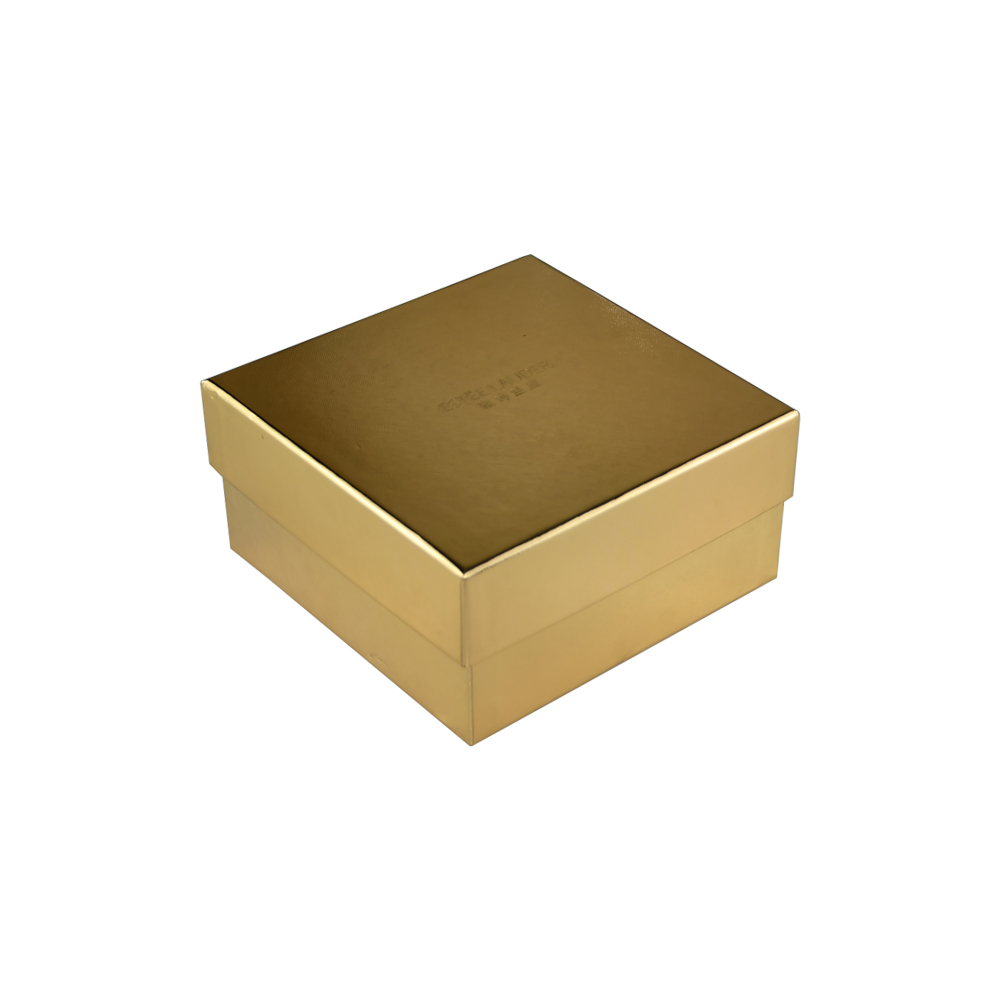 Metallic Gold Gift Box, Golden Gift Box with Filler Packaging Shredded Paper Holder for Cosmetic Packaging  