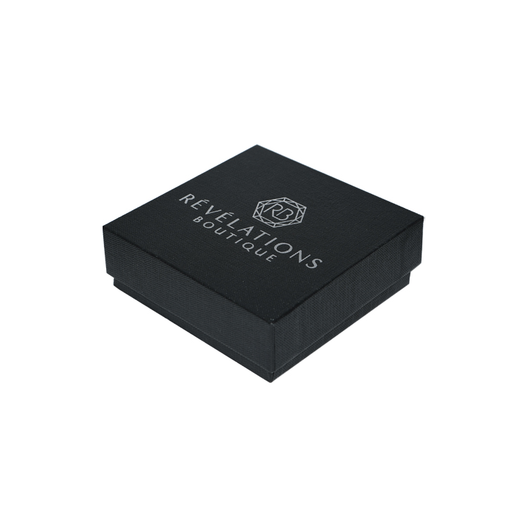 Benutzerdefinierte Luxus-Geschenkbox aus strukturiertem Papier Deckel und Basis-Geschenkbox für Schmuckverpackungen mit Samtschaumhalter  