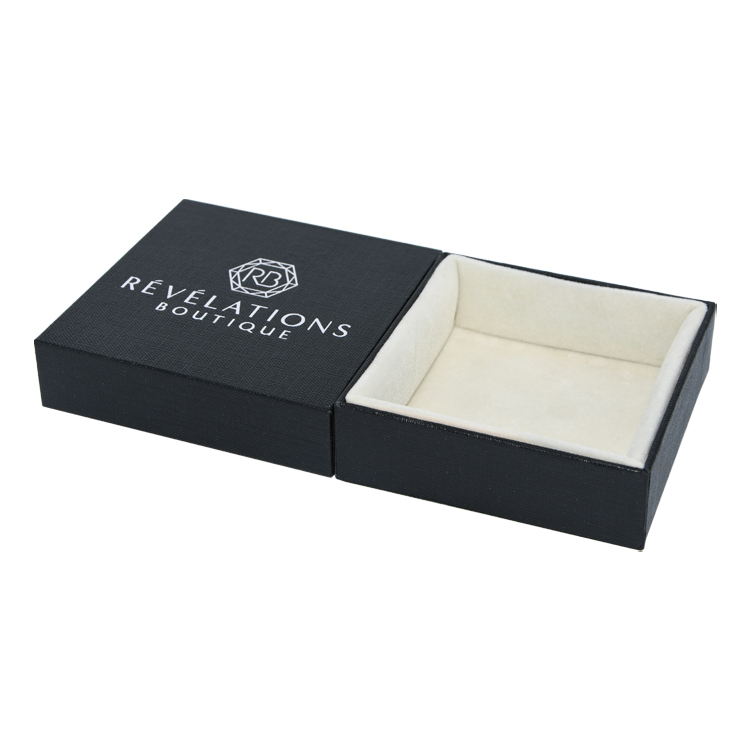 Custom Luxury Textured Paper Gift Box Lid and Base Gift Box for Jewelry Packaging with Velvet Foam Holder  