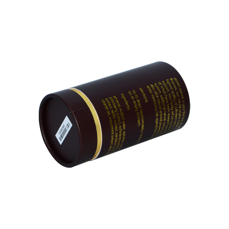 Luxury Paper Tube Cylindrical Packaging Boxes for Herb Hemp Packaging with Gold Hot Foil Stamping Logo  