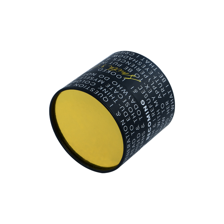 Custom Printed Recycled Black Paper Tube Boxes with Rolled Edge Cosmetics Round Cardboard Paper Boxes  