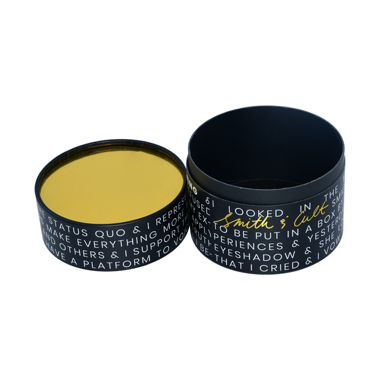 Custom Printed Recycled Black Paper Tube Boxes with Rolled Edge Cosmetics Round Cardboard Paper Boxes  