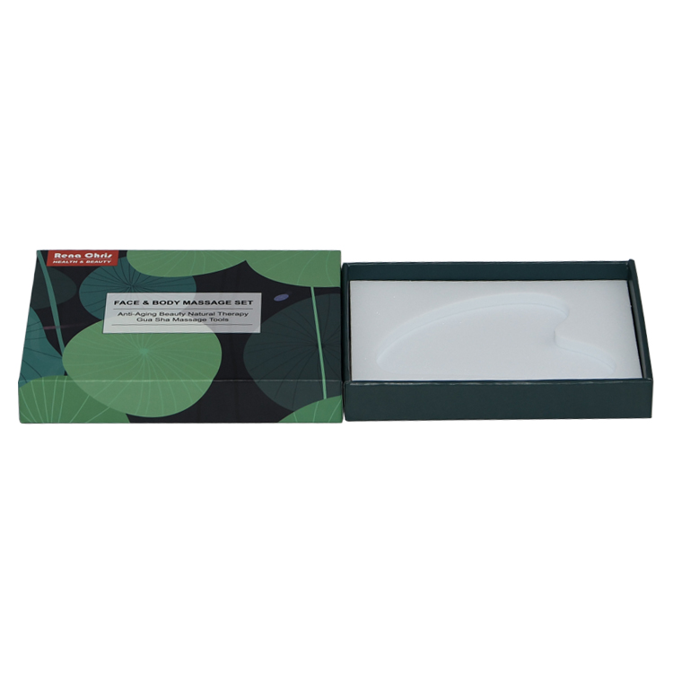 Couvercle en papier rigide en gros le moins cher de la Chine et boîte-cadeau de base pour l'emballage de massage en jade avec support EVA  