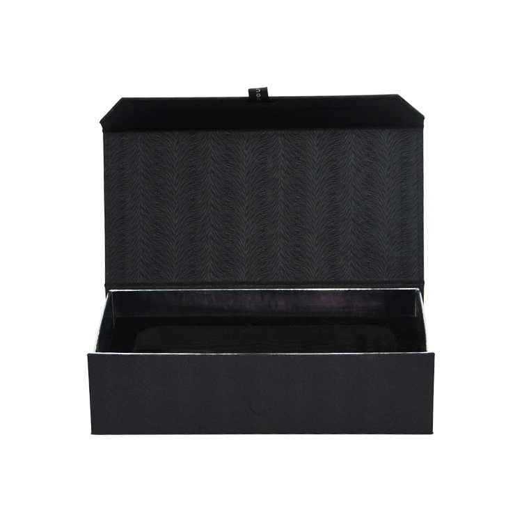 Livre de plastification mat de luxe en forme de rabat en papier rigide imprimé personnalisé cadeau de fermeture magnétique boîte magnétique noire  