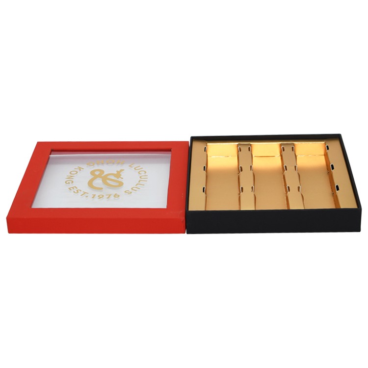 Emballage cadeau de luxe fait sur commande de papier de carton pour des boîtes de chocolat de sucrerie de biscuit avec des diviseurs de carton d'or  