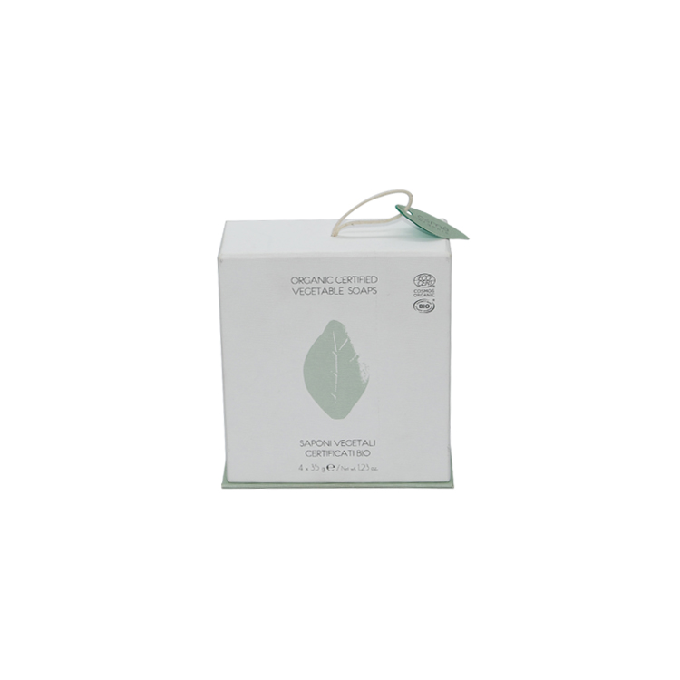 Роскошная коробка для упаковки чая из жесткого картона Элегантная подарочная коробка из текстурной бумаги для упаковки чая с веревочной ручкой  