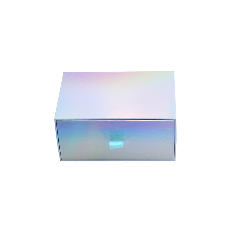 Holographische Papierschubladenboxen, die Regenbogen-Schiebepapier-Karton-Geschenkbox für Kosmetikverpackungen verpacken  