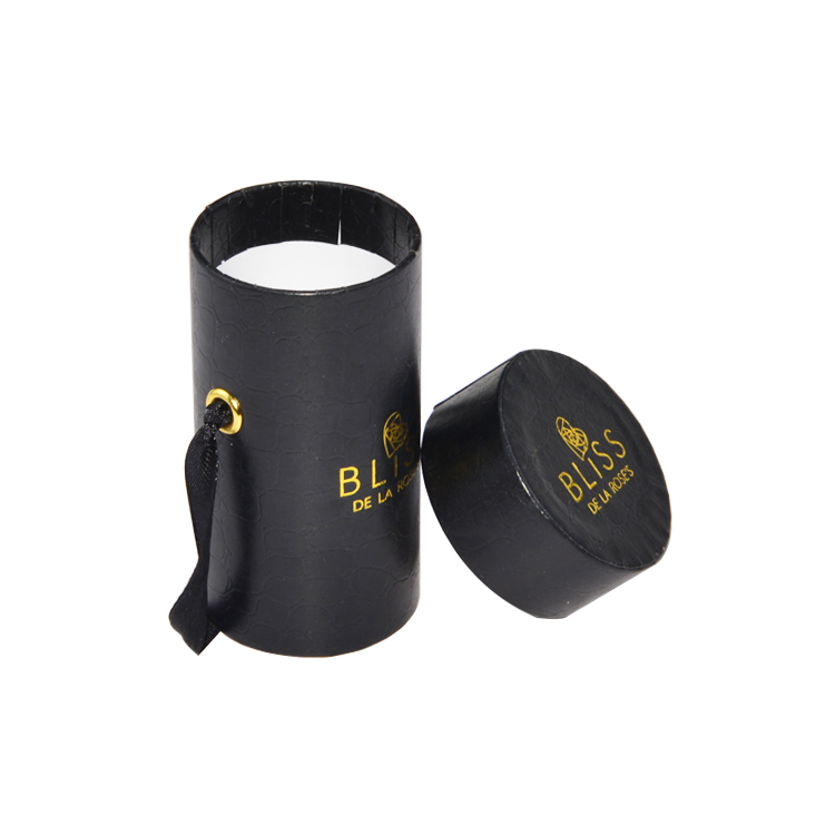 PU Leather Paper Tube Box Cardboard Cylindrical Gift Box for Single Preserved Rose Packaging with Silk Handle  