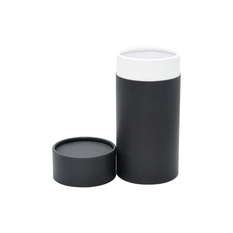 Tube de carton noir écologique fait sur commande de catégorie comestible empaquetant la boîte cylindrique pour le grain de café avec la valve d'air  