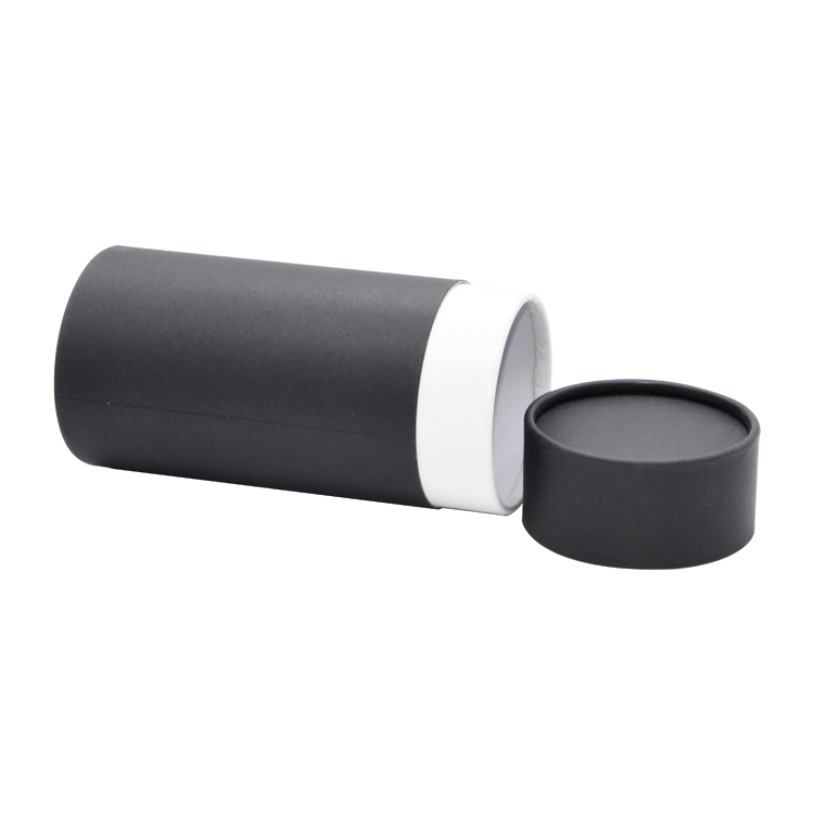  Food Grade Custom Eco Friendly Black Cardboard Tube Packaging Cylindrical Box for Coffee Bean with Air Valve  