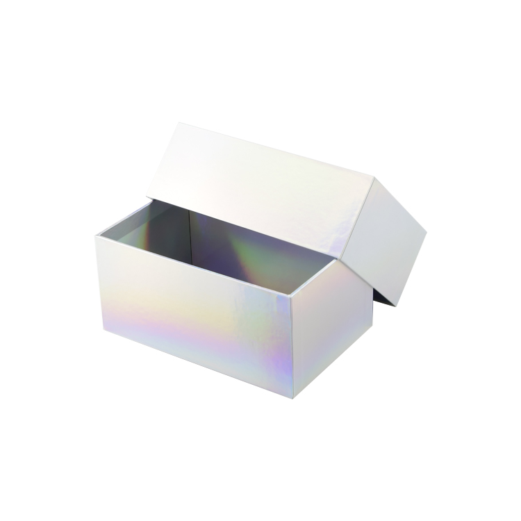  Boîte holographique d'impression personnalisée de haute qualité Chine Couvercle à effet brillant holographique et emballage de boîte-cadeau de base  