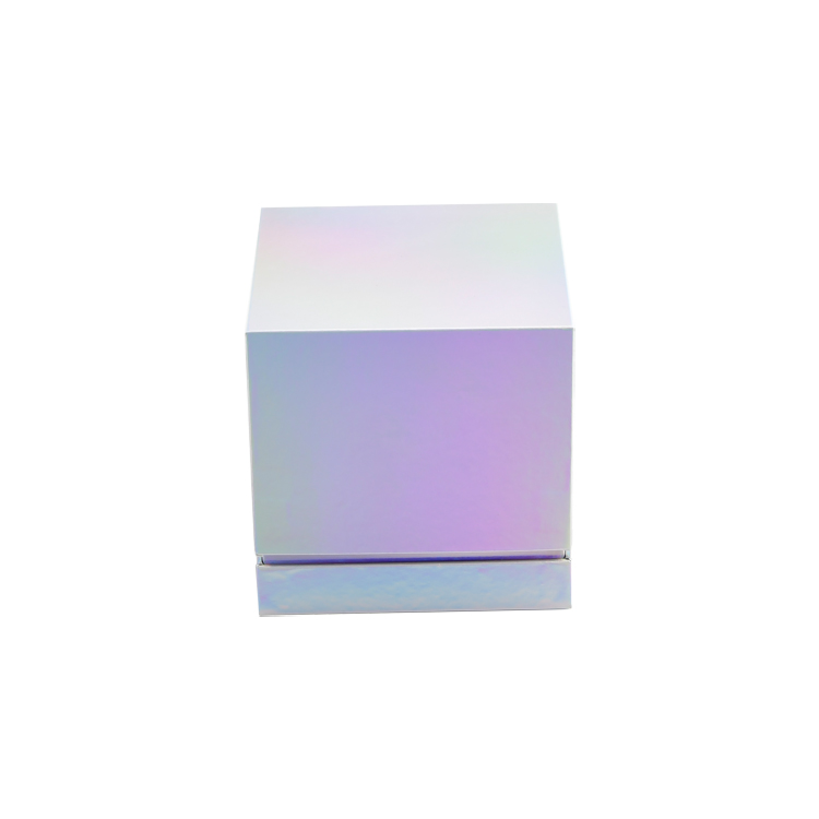  Customized Luxury Rainbow Holographic Candle Jar Bottle Box Packaging Candle Gift Boxes with EVA Insert  