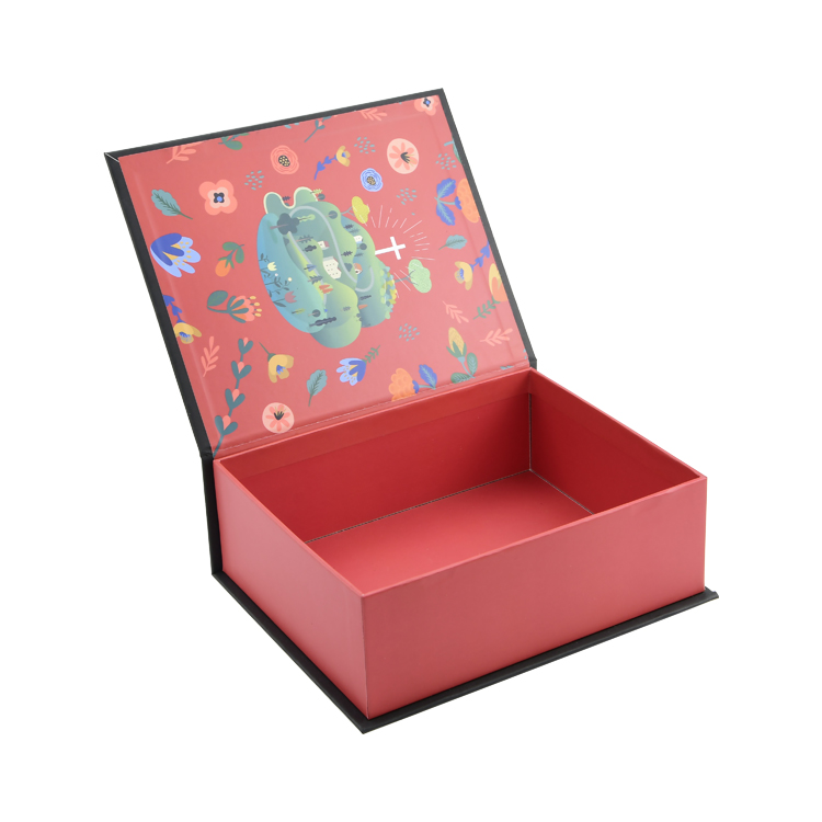Diseño atractivo Estilo de libro Papel rígido Almacenamiento de la Biblia Caja de regalo Empaquetado con estampado en relieve e impresión personalizada