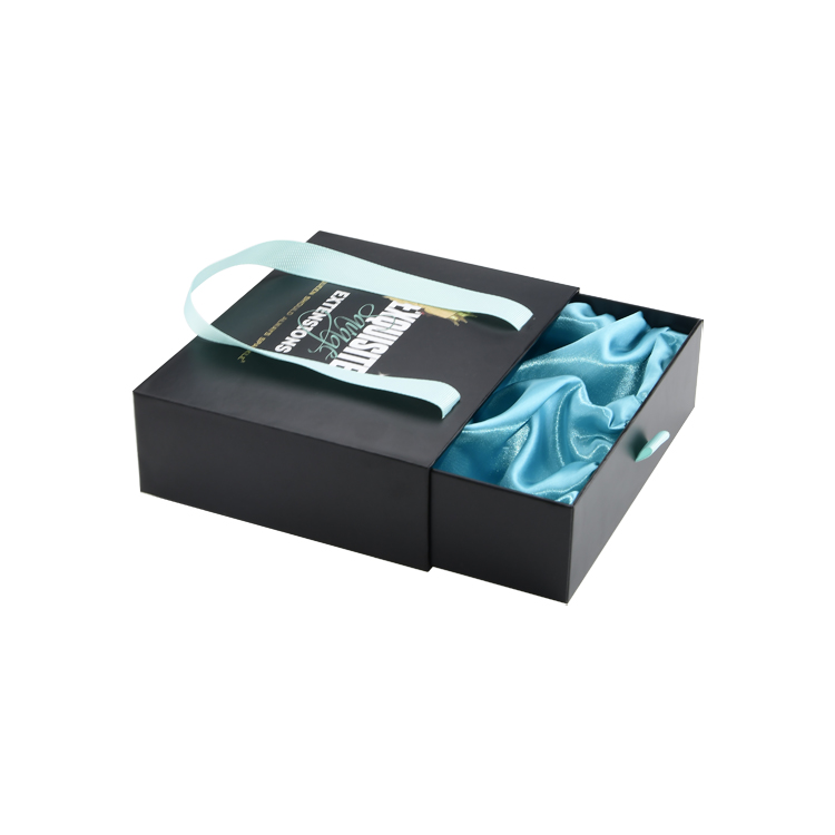 Pacote de perucas de papel para presente personalizado atacado caixa de gaveta para embalagem de extensão de cabelo virgem com forro de cetim e alça de seda