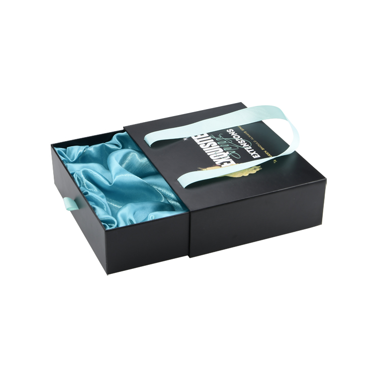 Großhandel benutzerdefinierte Geschenkpapier Perücken Bundle Virgin Hair Extension Verpackung Schubladenbox mit Satinfutter und Seidengriff  