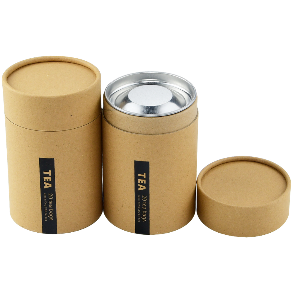 Il tubo di carta kraft del foglio di alluminio del commestibile può imballare le scatole di cartone del cilindro per tè con la latta del metallo  