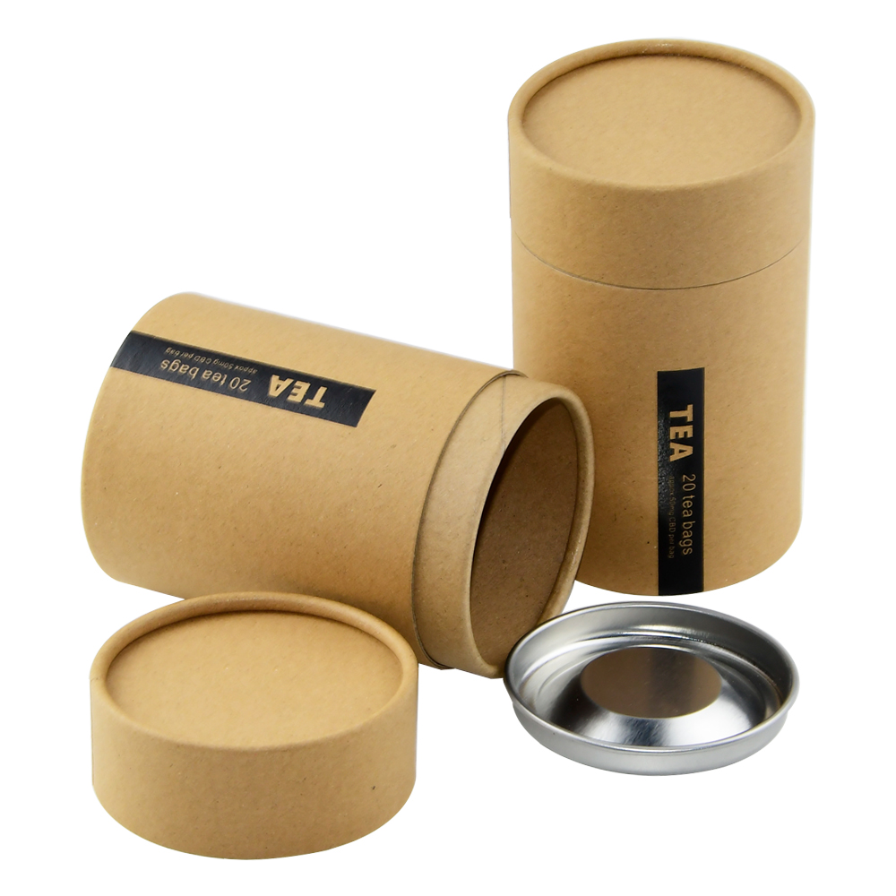 Il tubo di carta kraft del foglio di alluminio del commestibile può imballare le scatole di cartone del cilindro per tè con la latta del metallo  