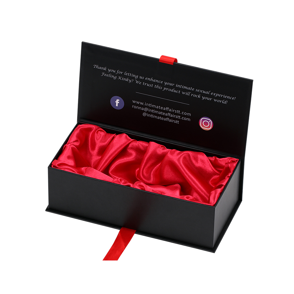  Customized Rigid Gift Box for Sex Toy Packaging, Luxury Women Lingerie Clamshell Gift Boxes with Satin Holder  