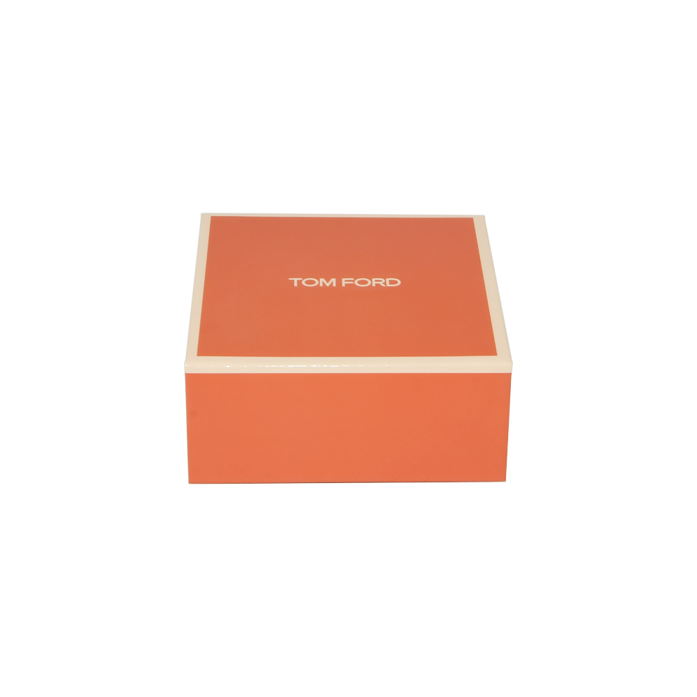 Premium Luxury Magnetic Gift Boxes for Tom Ford Packaging, Custom Orange Color Rigid Setup Magnetic Boxes  