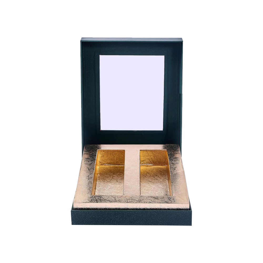  Роскошная индивидуальная жесткая картонная подарочная коробка для парфюмерной упаковки с прозрачным окном в фольгированной бумаге  