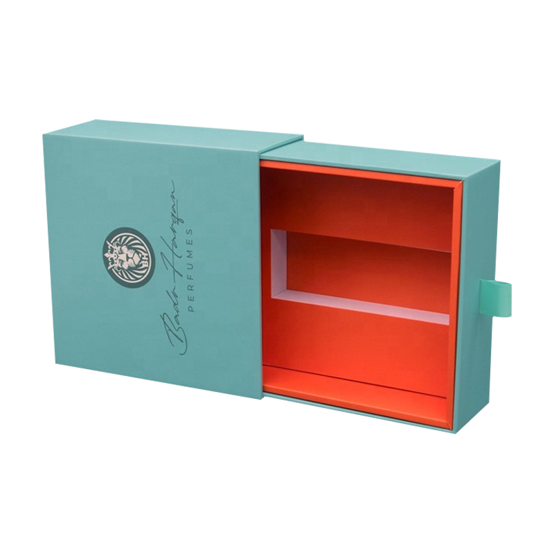 Boîtes à tiroirs en carton de parfum personnalisées de qualité supérieure avec poignée en ruban, boîtes de parfum sur mesure personnalisées  