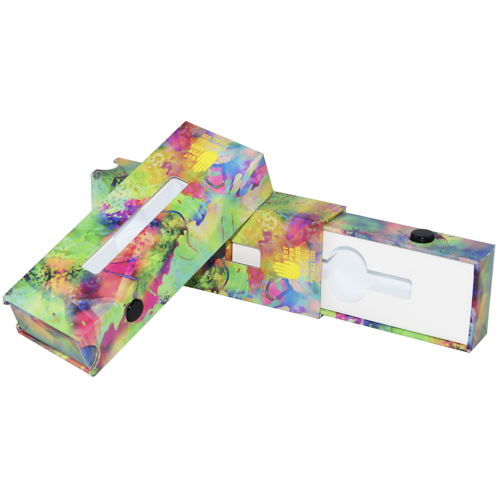 Scatola di imballaggio personalizzata per cartucce Vape resistente ai bambini, Confezione di scatole di cartone per cartucce Vape a prova di bambino  