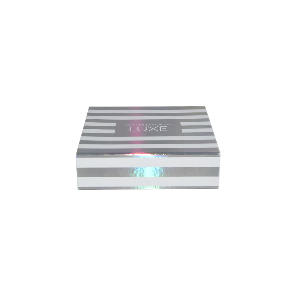 Heiße glänzende holografische faltbare Geschenkboxen mit magnetischem Deckel für Sephora-Produktverpackungen in Regenbogenfarbe  