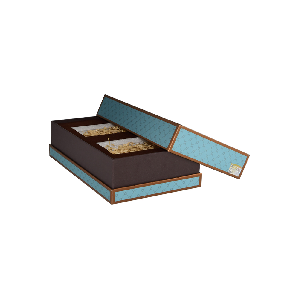 Luxuriöse Geschenkbox mit Halsdeckel und Boden, starre Papierbox für essbare Vogelnester, Verpackung mit samtbeschichtetem Tablett  