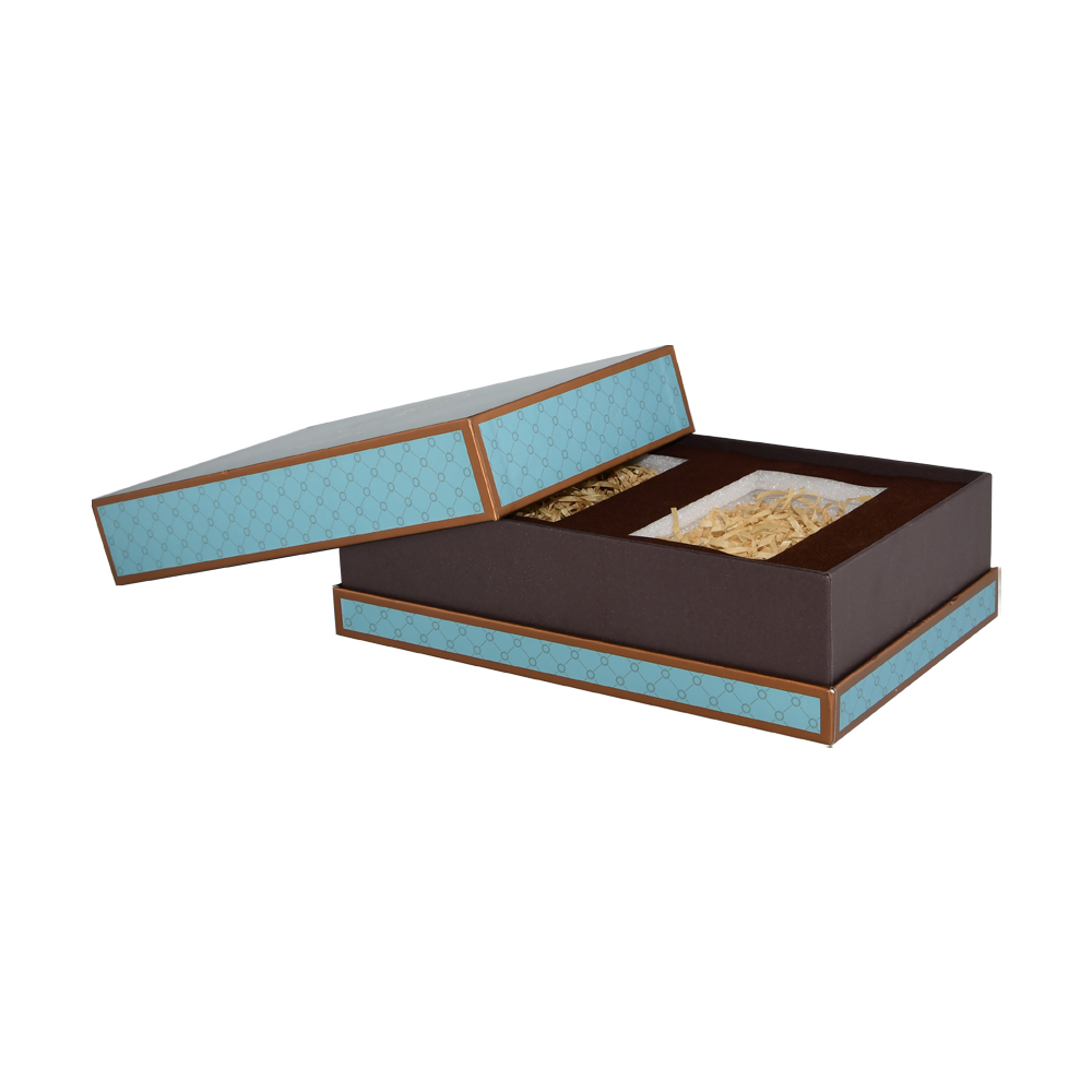  Couvercle de cou de luxe et boîte-cadeau de base, boîte de papier d'installation rigide pour emballage de nid d'oiseau comestible avec plateau enduit de velours  