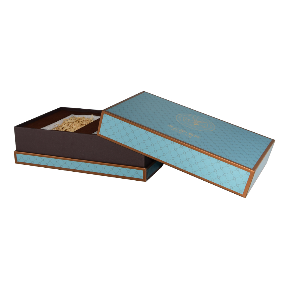 Luxuriöse Geschenkbox mit Halsdeckel und Boden, starre Papierbox für essbare Vogelnester, Verpackung mit samtbeschichtetem Tablett  