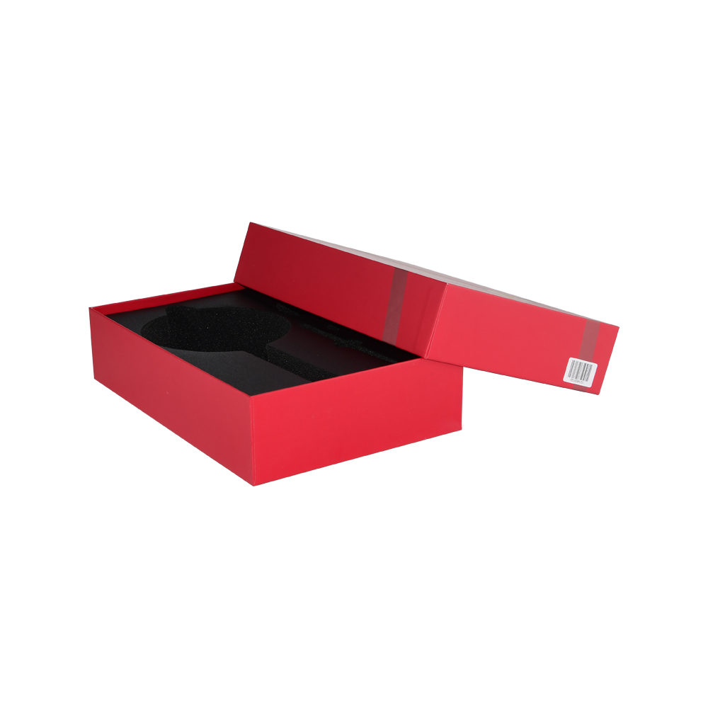  Couvercle en carton rigide rouge et boîte-cadeau de base pour emballage de vaisselle et emballage de batterie de cuisine avec support en mousse  