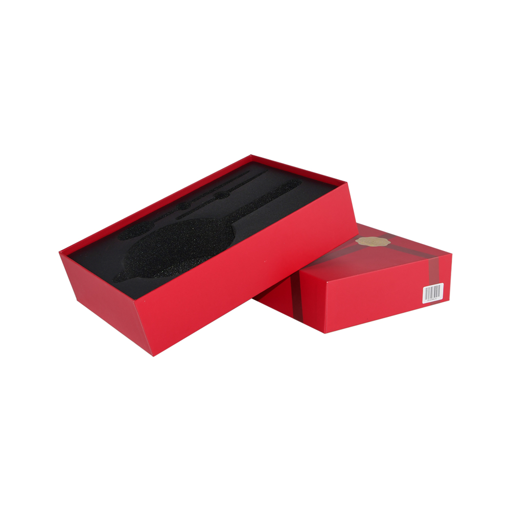Красная жесткая картонная крышка и базовая подарочная коробка для упаковки посуды и упаковки посуды с пенопластовым держателем  